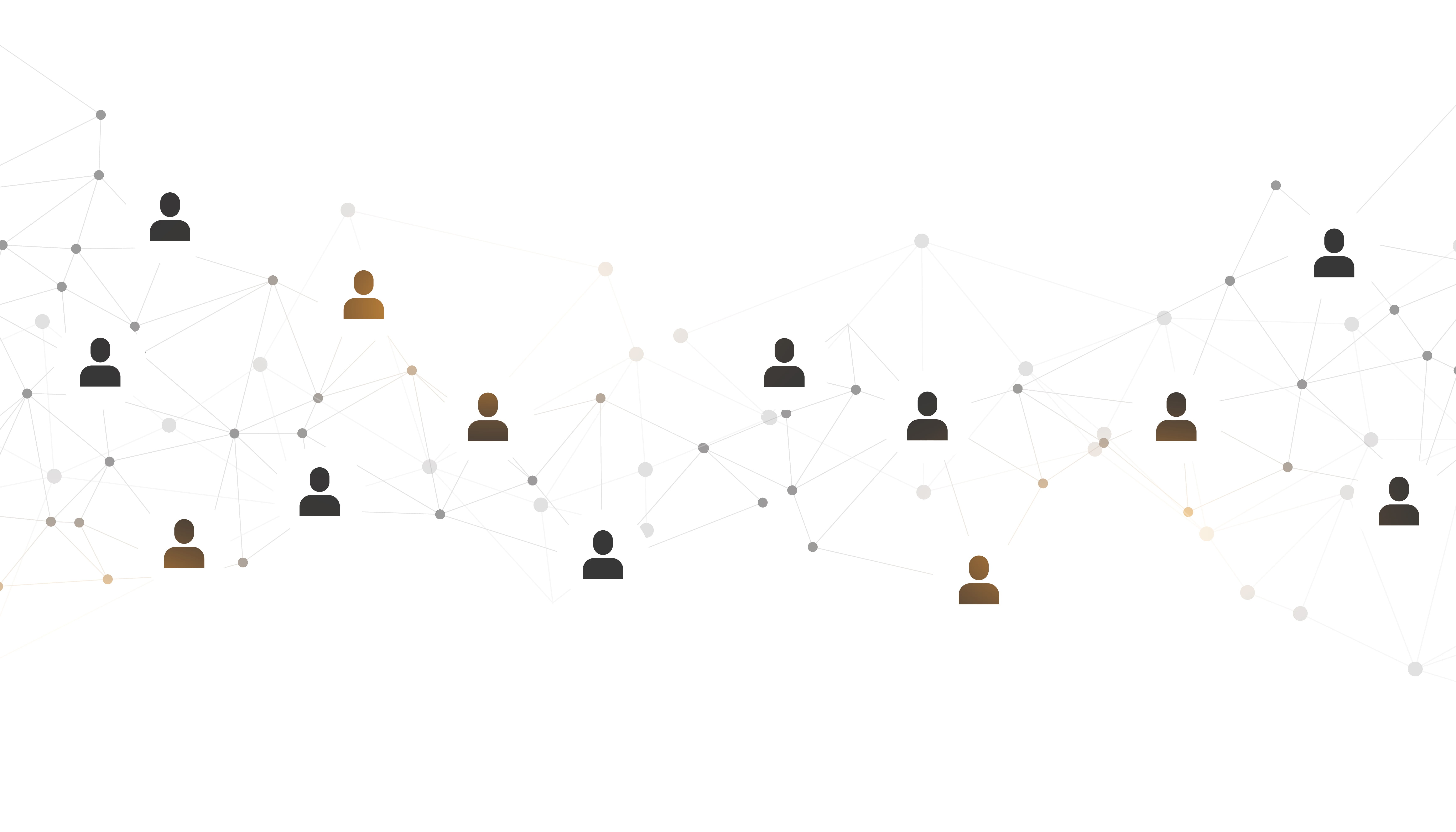 A people network of connected figures spread across a white field.